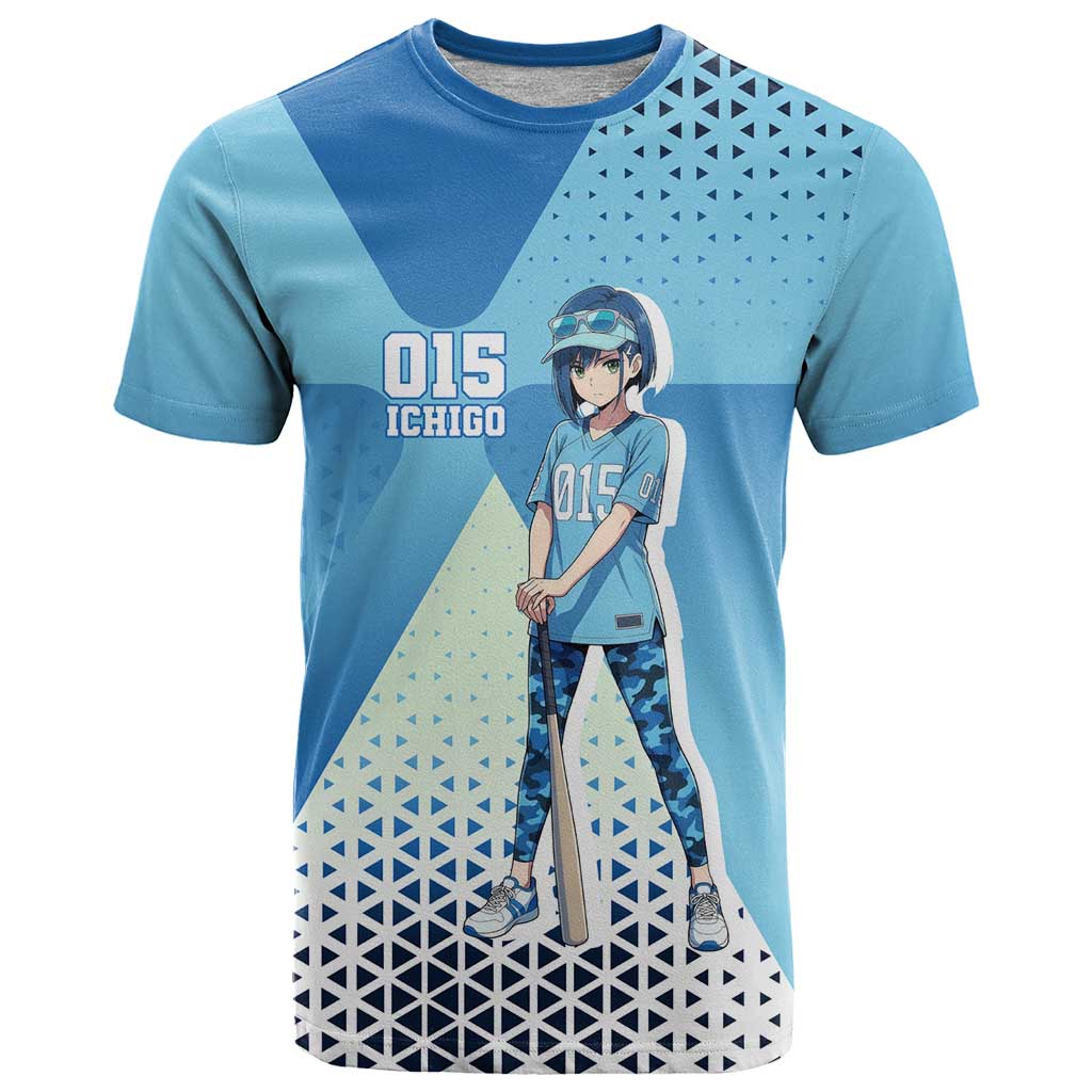 Ichigo T Shirt Cool Blue Baseball Anime Style