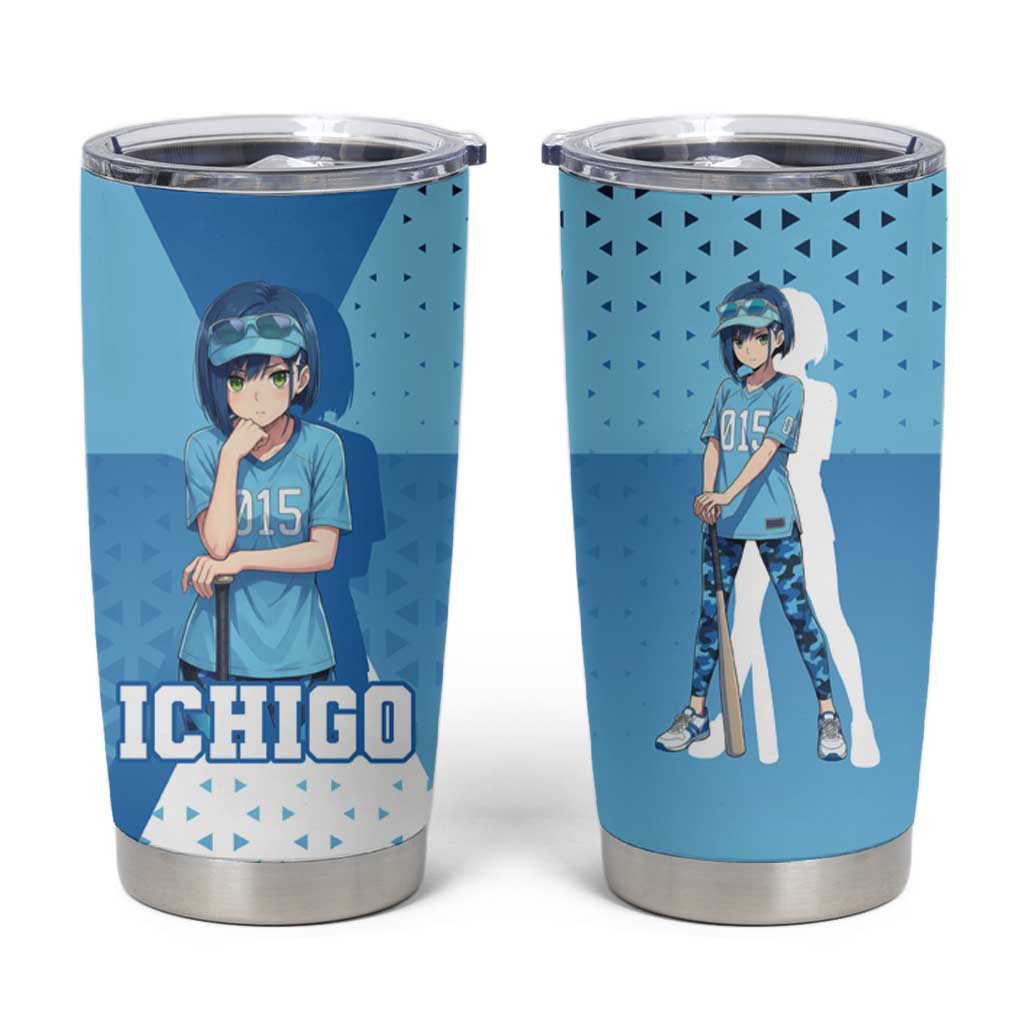 Ichigo Tumbler Cup Cool Blue Baseball Anime Style