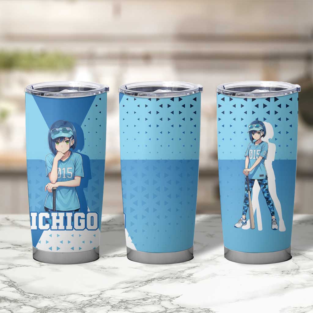 Ichigo Tumbler Cup Cool Blue Baseball Anime Style