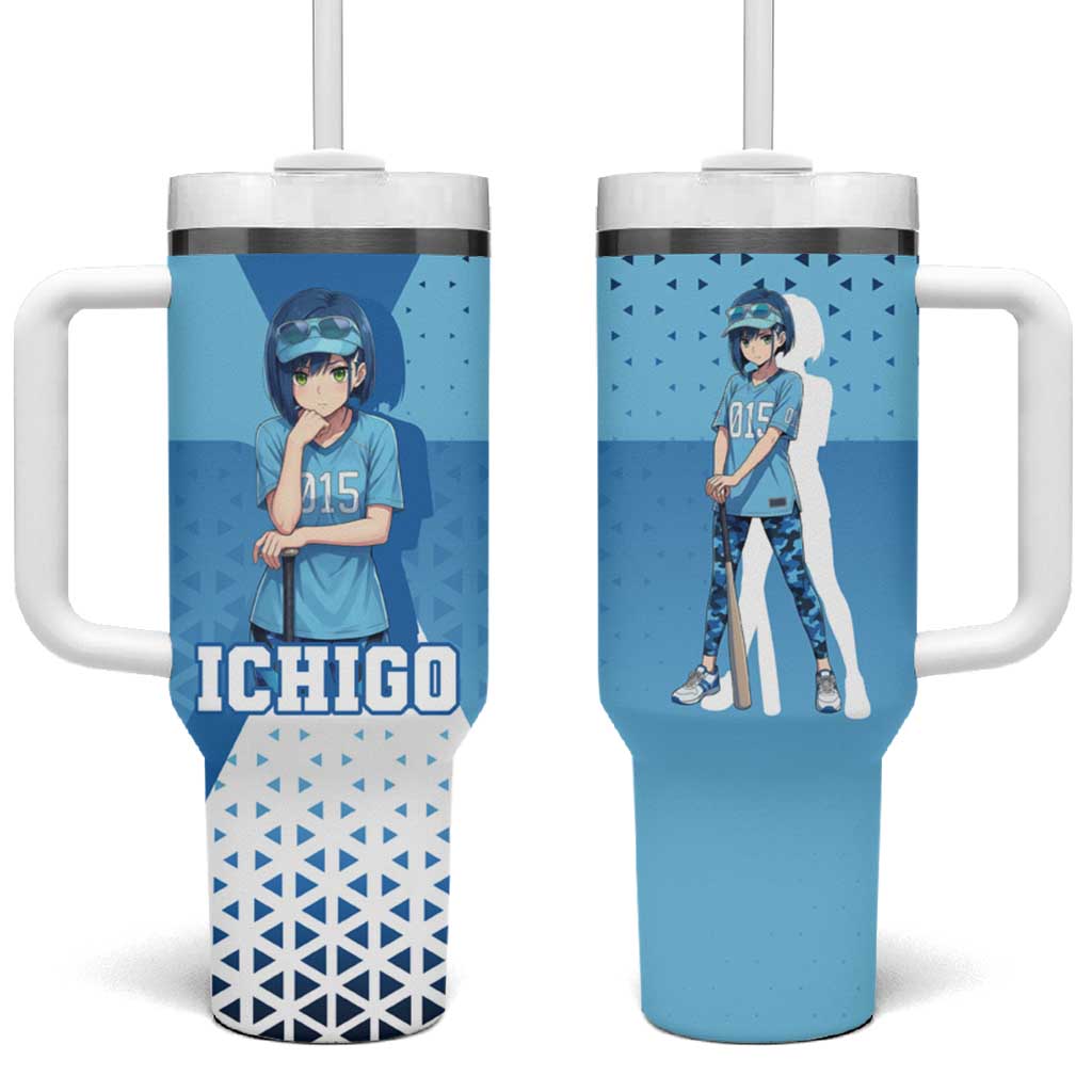 Ichigo Tumbler With Handle Cool Blue Baseball Anime Style