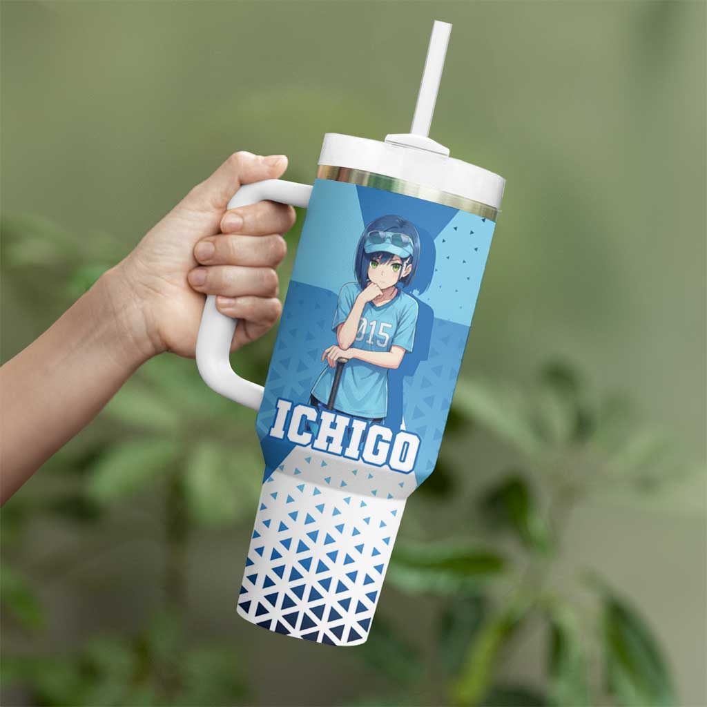Ichigo Tumbler With Handle Cool Blue Baseball Anime Style