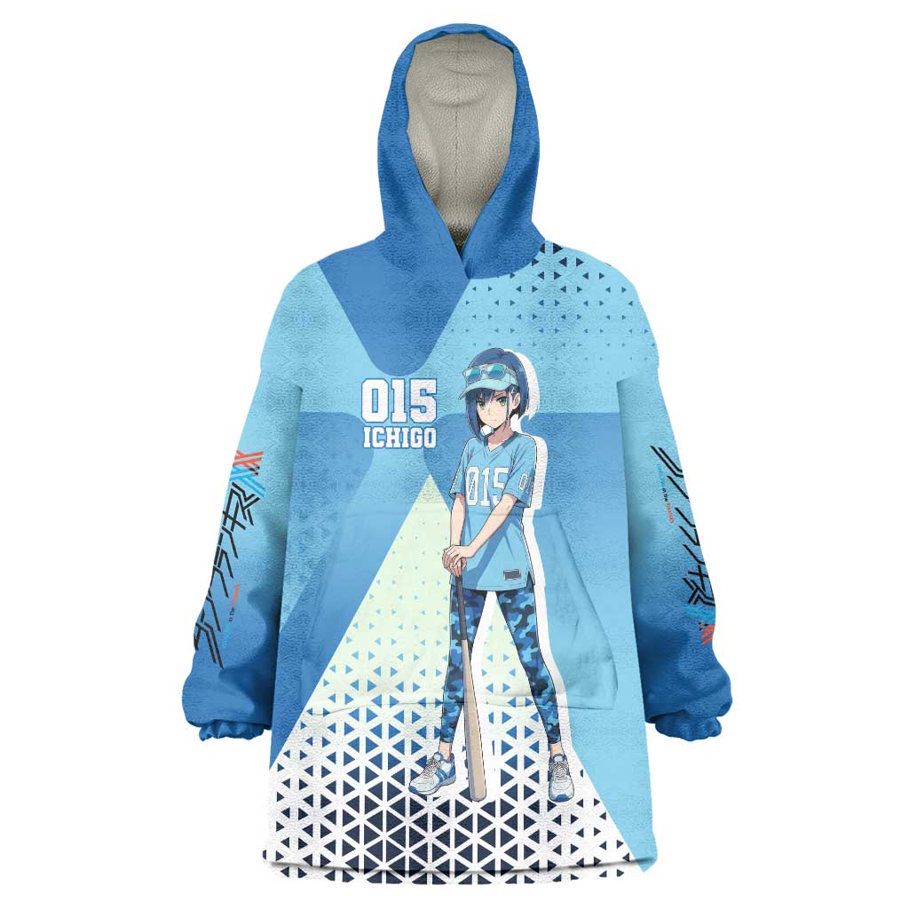 Ichigo Wearable Blanket Hoodie Cool Blue Baseball Anime Style