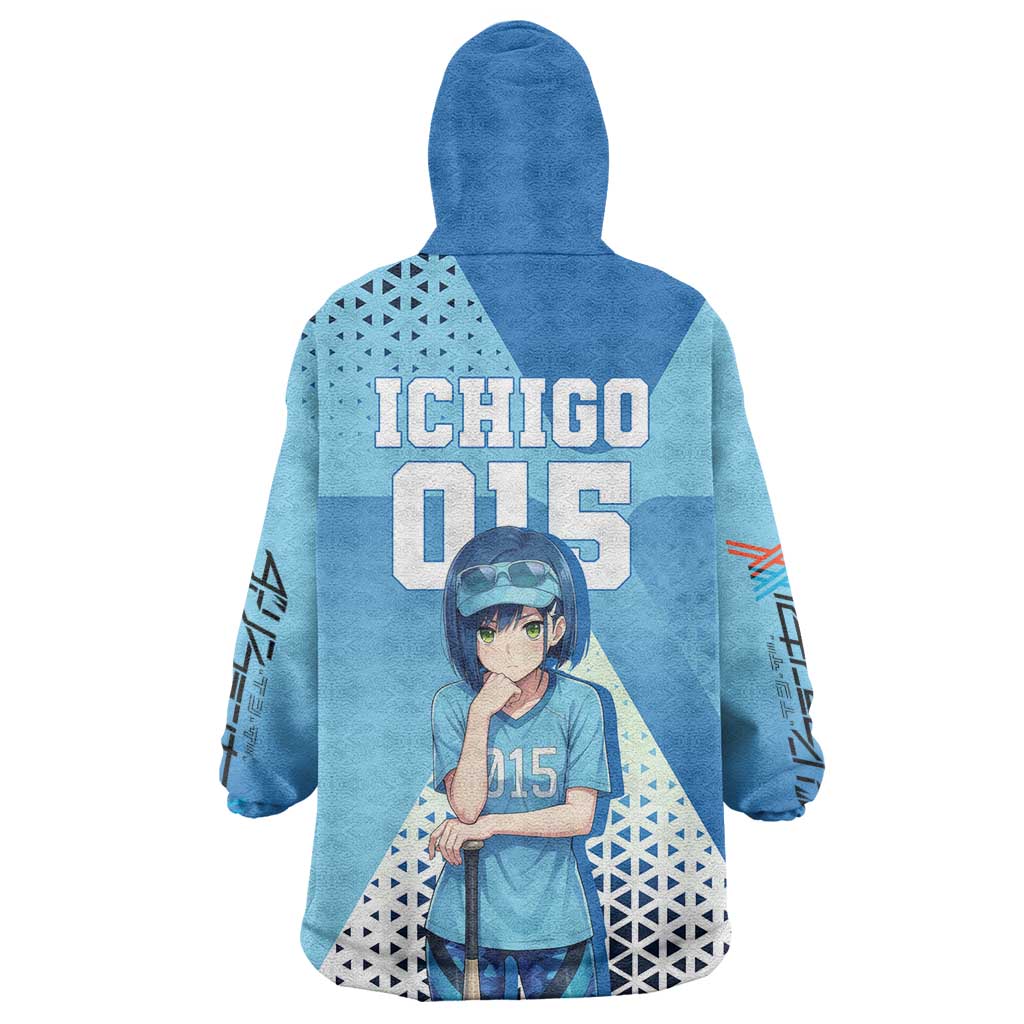 Ichigo Wearable Blanket Hoodie Cool Blue Baseball Anime Style