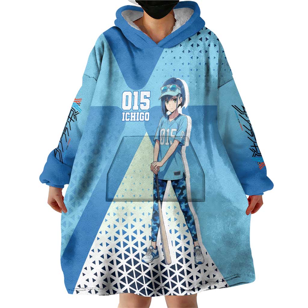 Ichigo Wearable Blanket Hoodie Cool Blue Baseball Anime Style