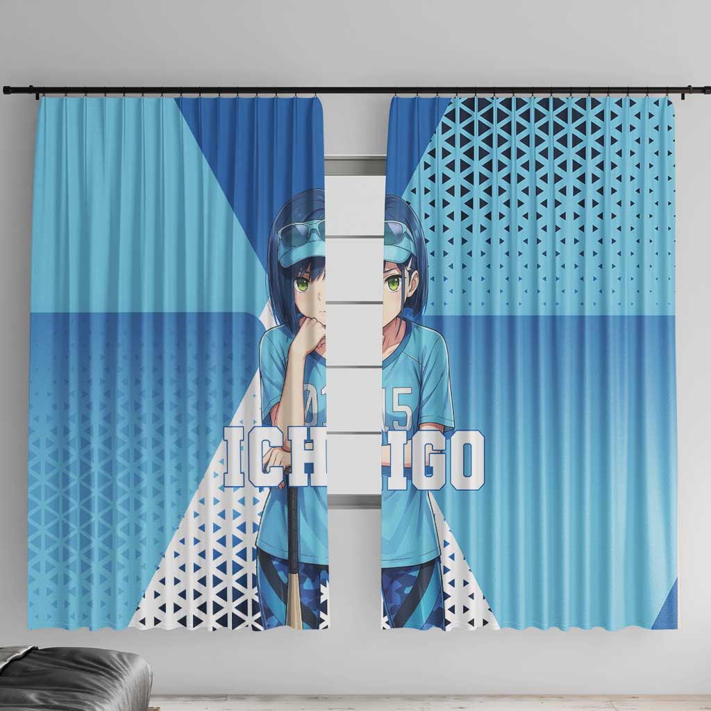 Ichigo Window Curtain Cool Blue Baseball Anime Style