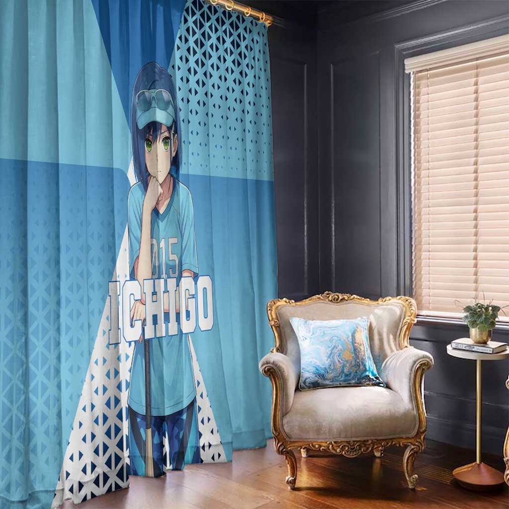 Ichigo Window Curtain Cool Blue Baseball Anime Style