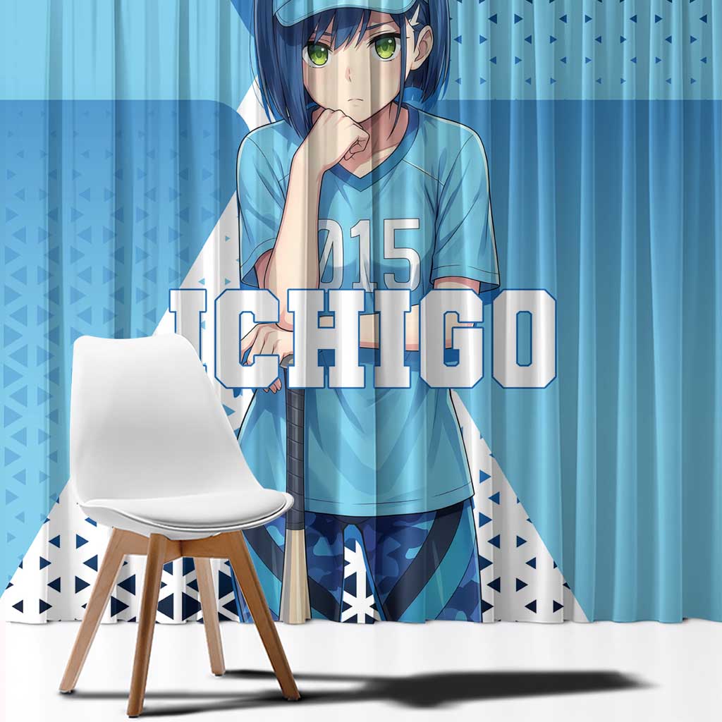 Ichigo Window Curtain Cool Blue Baseball Anime Style