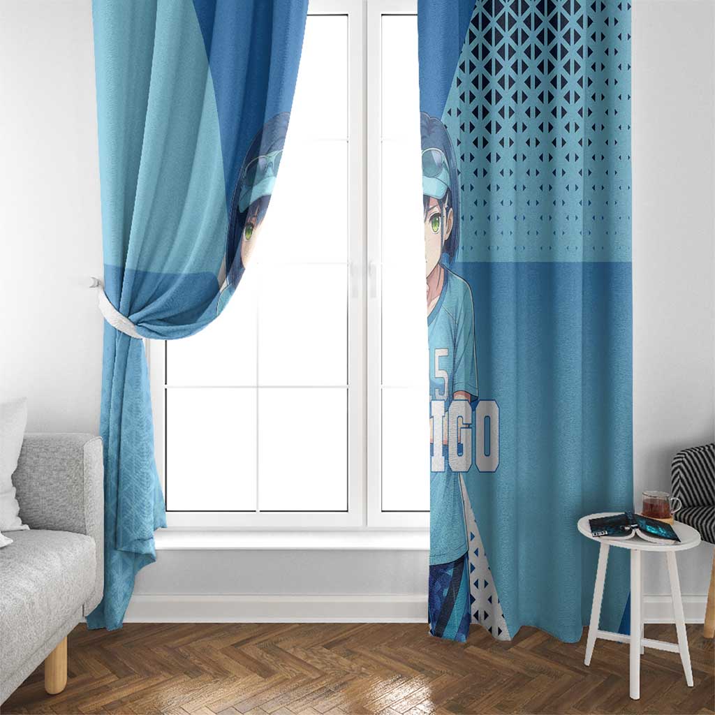 Ichigo Window Curtain Cool Blue Baseball Anime Style