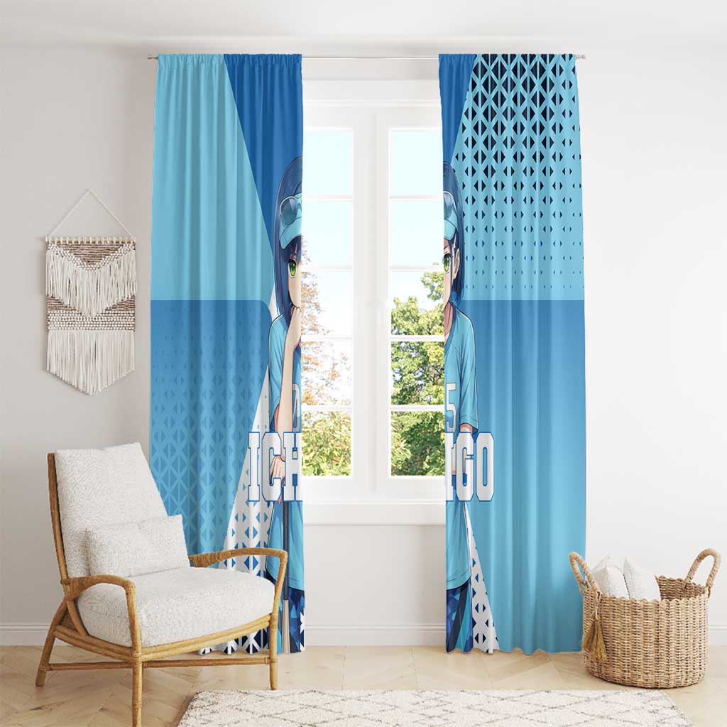 Ichigo Window Curtain Cool Blue Baseball Anime Style