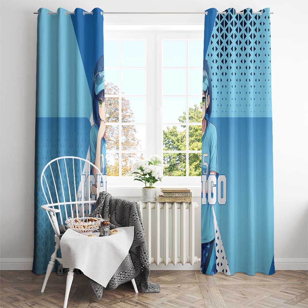 Ichigo Window Curtain Cool Blue Baseball Anime Style