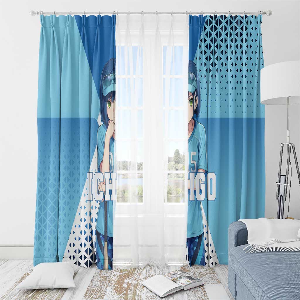 Ichigo Window Curtain Cool Blue Baseball Anime Style