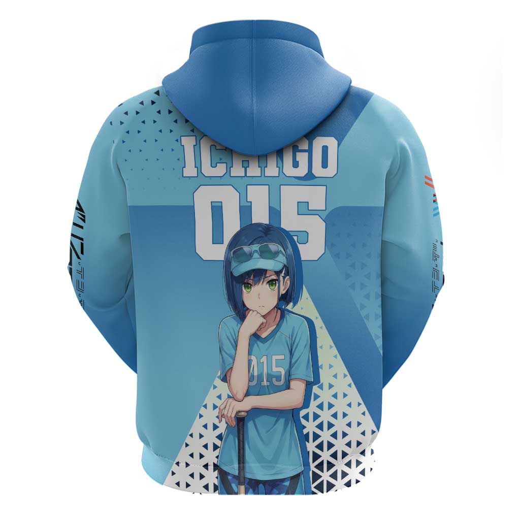 Ichigo Zip Hoodie Cool Blue Baseball Anime Style