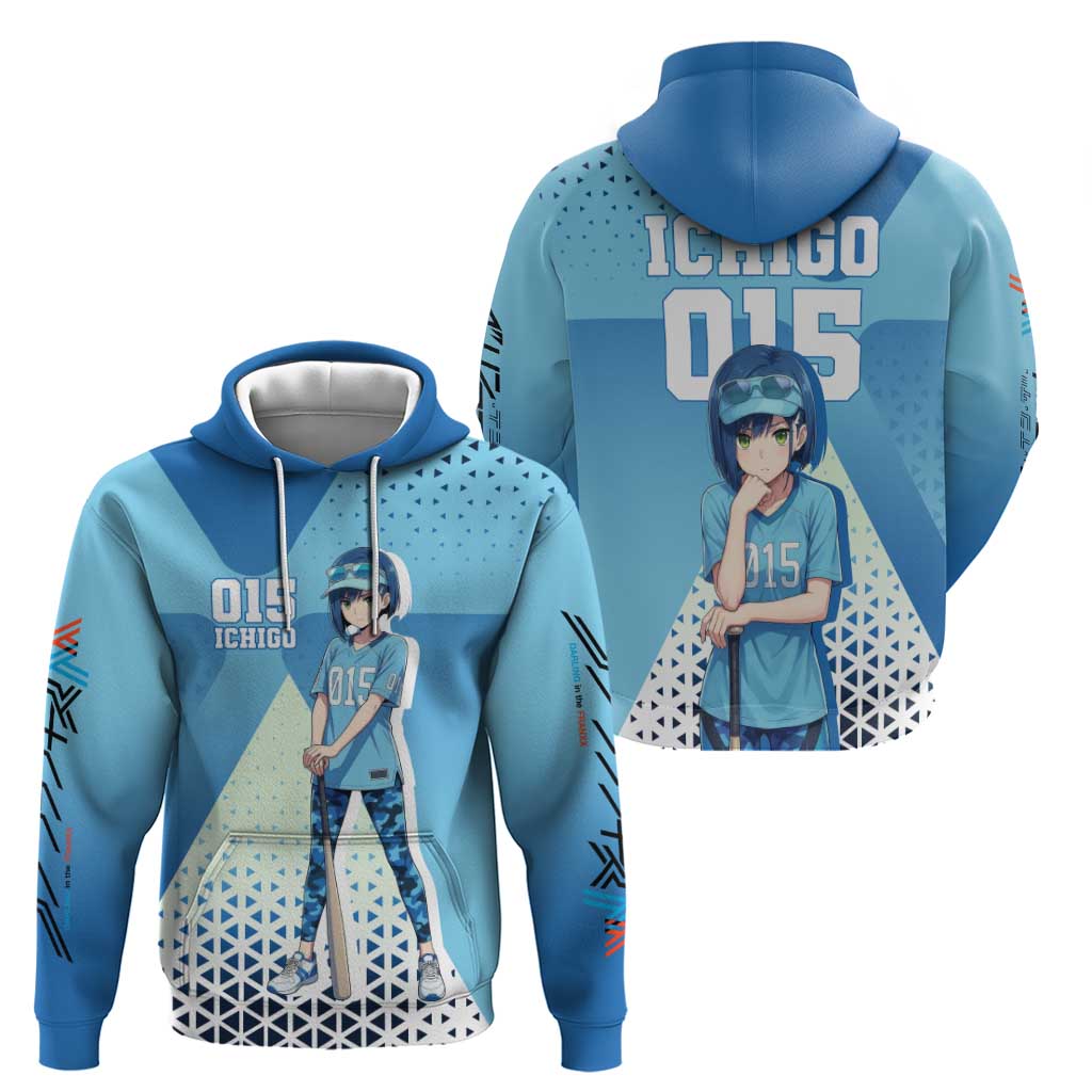 Ichigo Zip Hoodie Cool Blue Baseball Anime Style