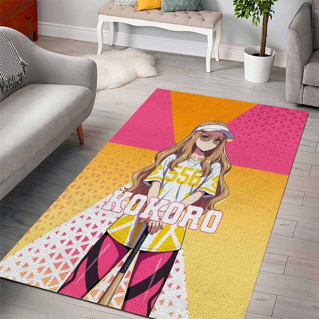 Kokoro Area Rug Sunset Gradient Baseball Anime Style