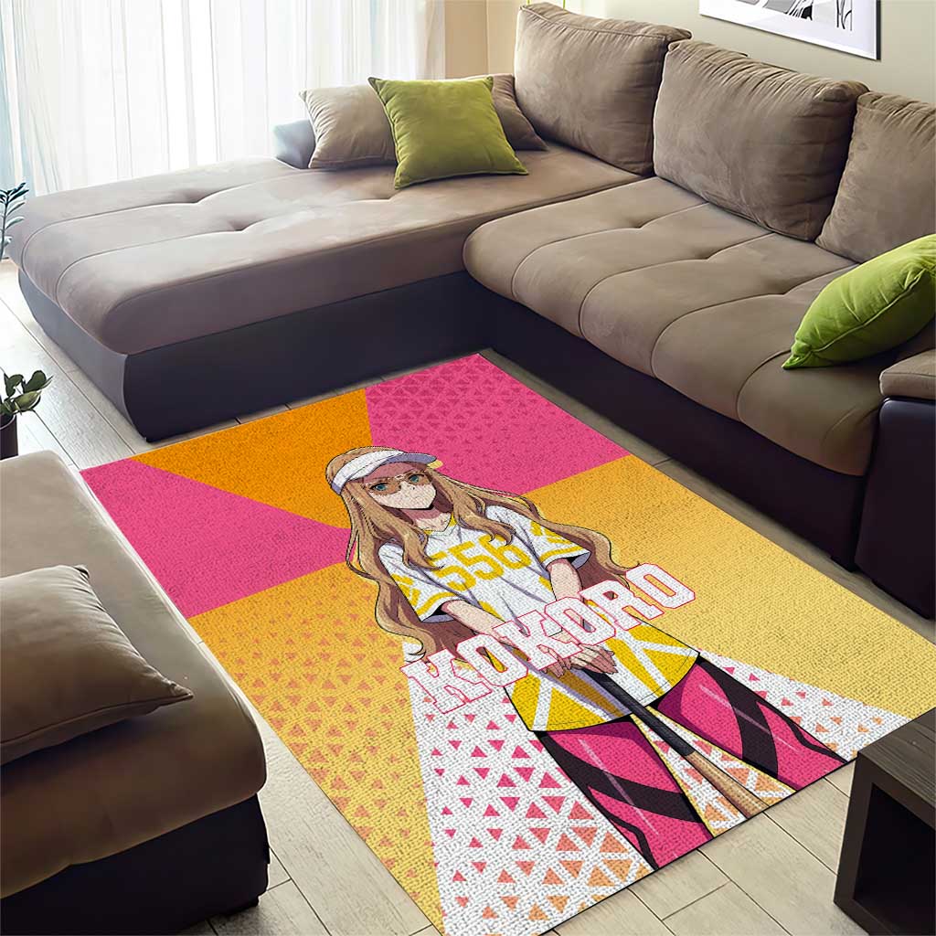 Kokoro Area Rug Sunset Gradient Baseball Anime Style