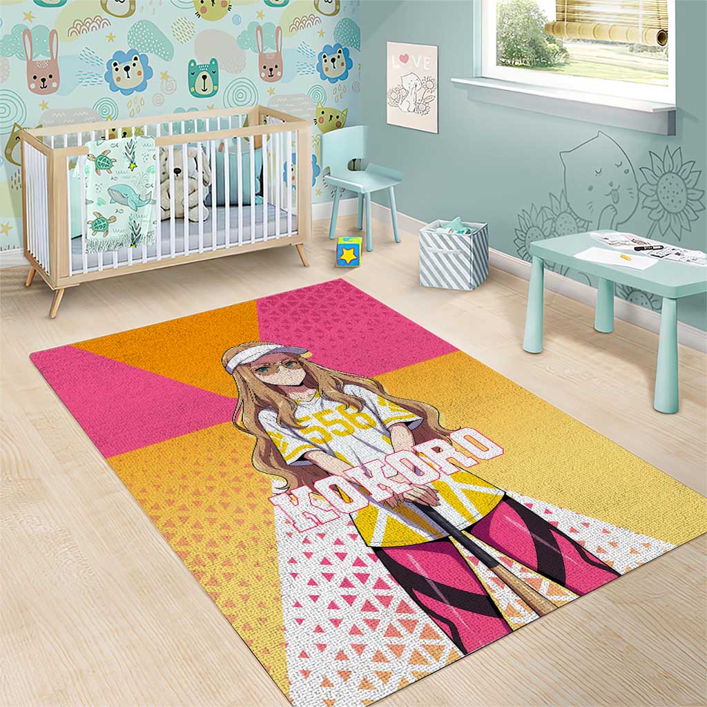 Kokoro Area Rug Sunset Gradient Baseball Anime Style