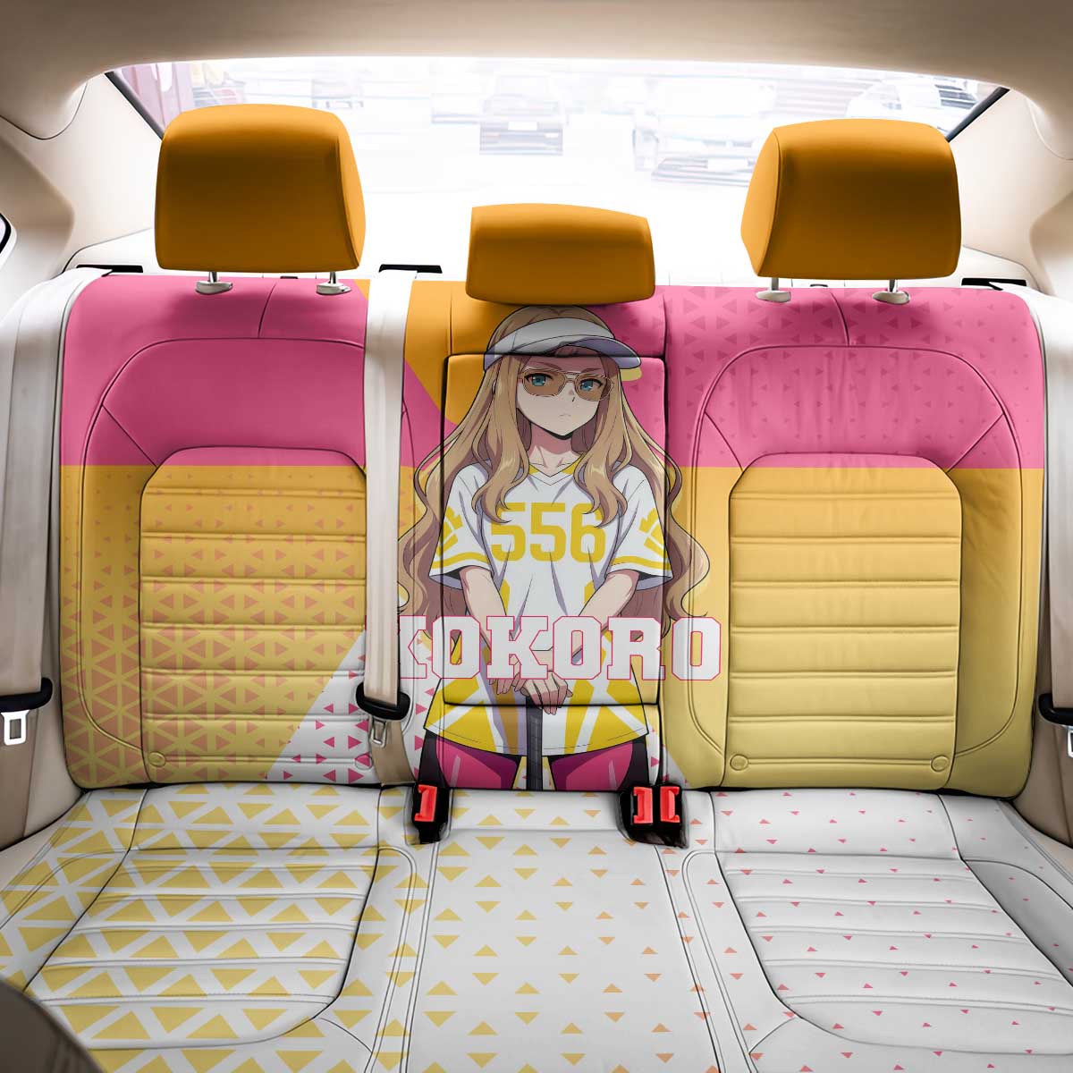 Kokoro Back Car Seat Cover Sunset Gradient Baseball Anime Style