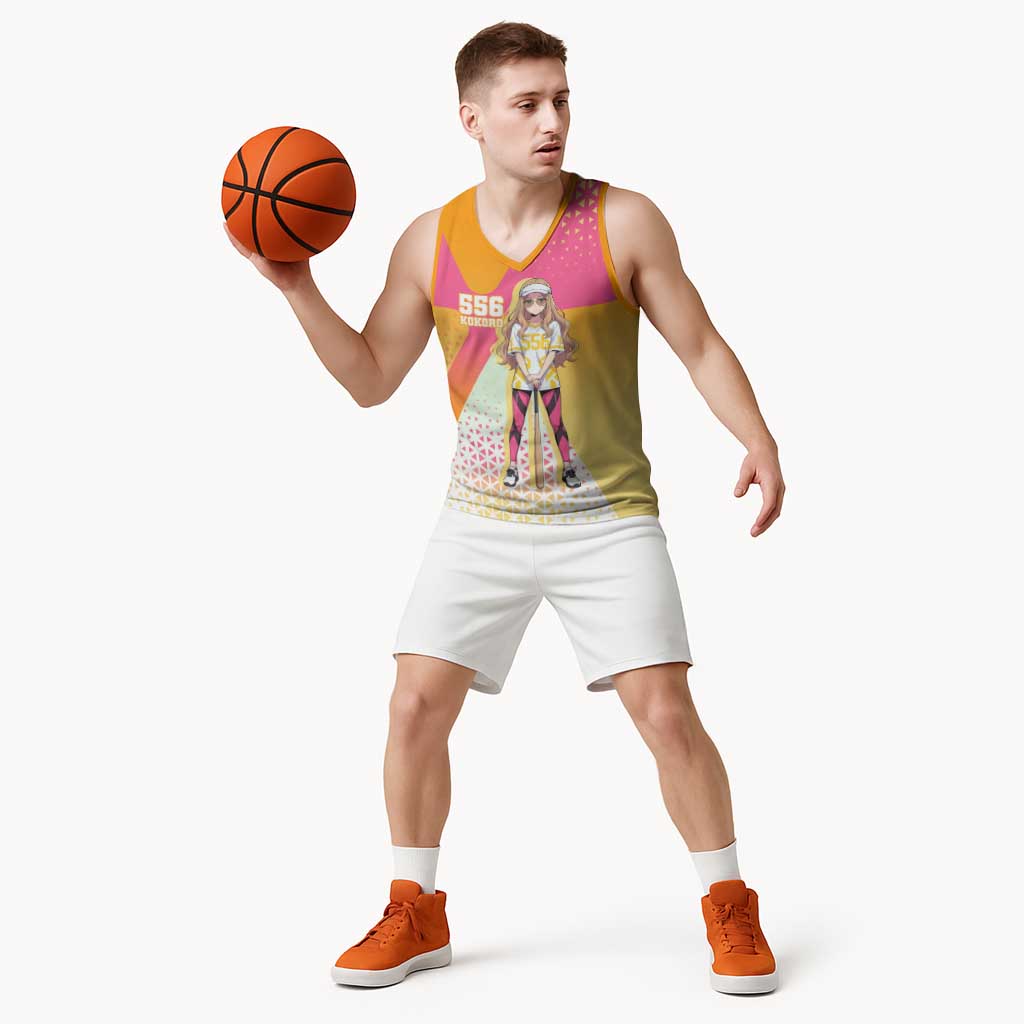 Kokoro Basketball Jersey Sunset Gradient Baseball Anime Style