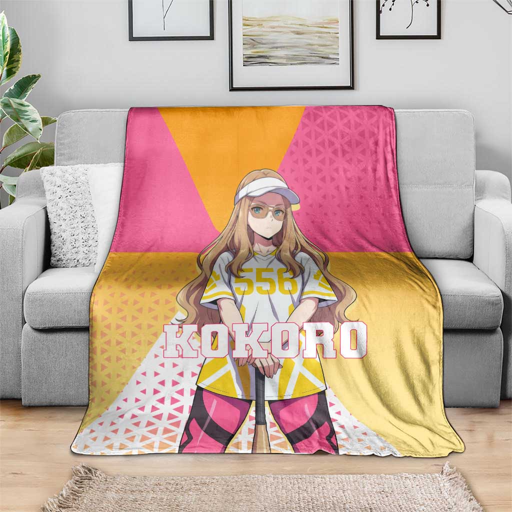 Kokoro Blanket Sunset Gradient Baseball Anime Style