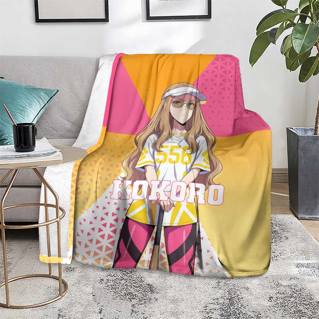 Kokoro Blanket Sunset Gradient Baseball Anime Style