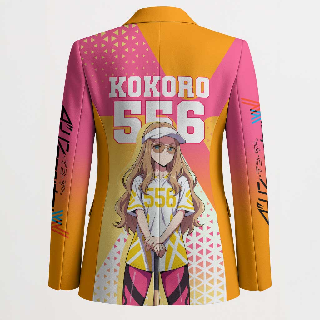 Kokoro Blazer Sunset Gradient Baseball Anime Style