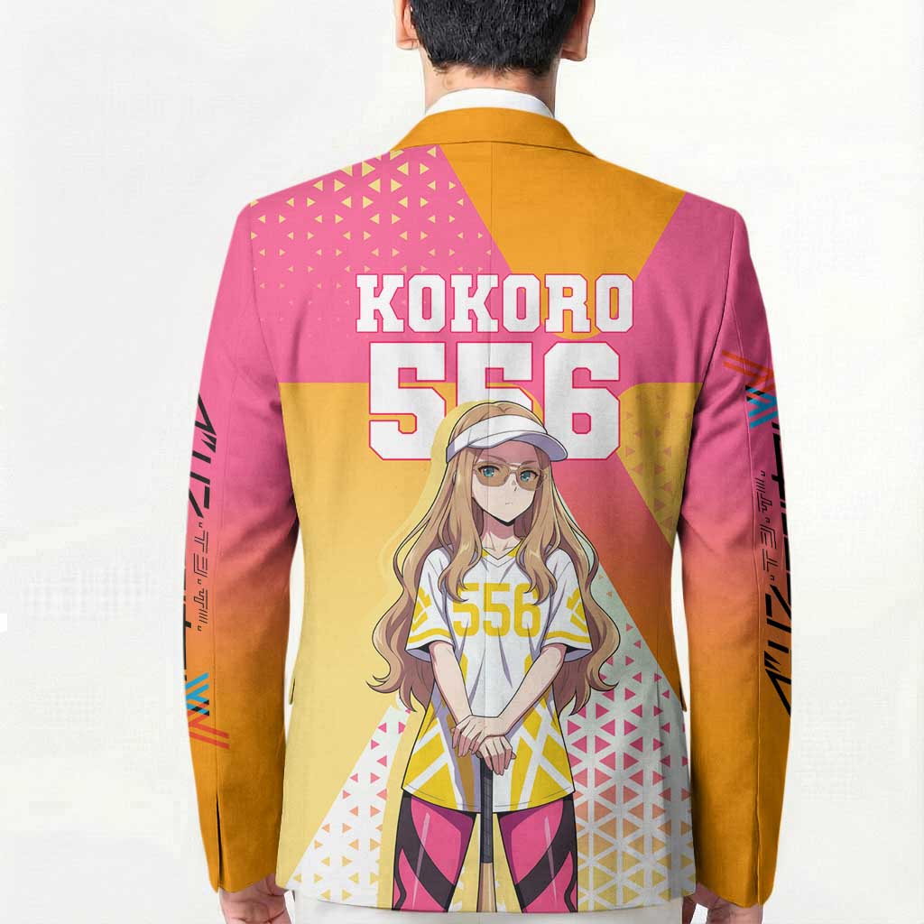Kokoro Blazer Sunset Gradient Baseball Anime Style
