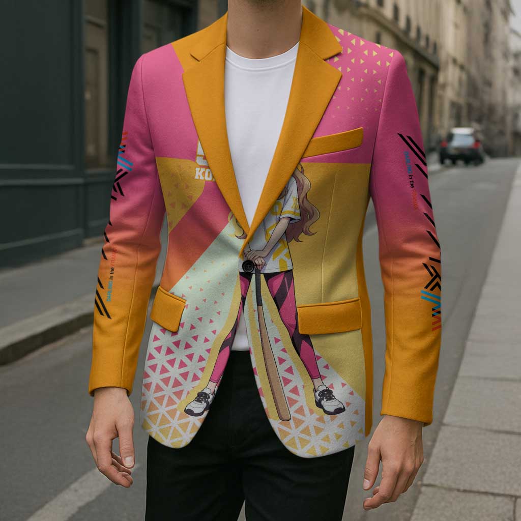 Kokoro Blazer Sunset Gradient Baseball Anime Style
