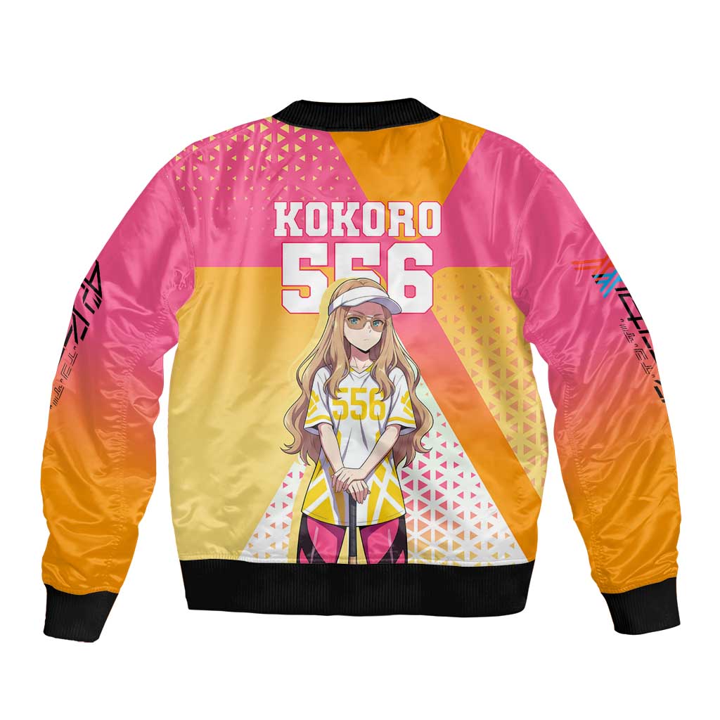 Kokoro Bomber Jacket Sunset Gradient Baseball Anime Style