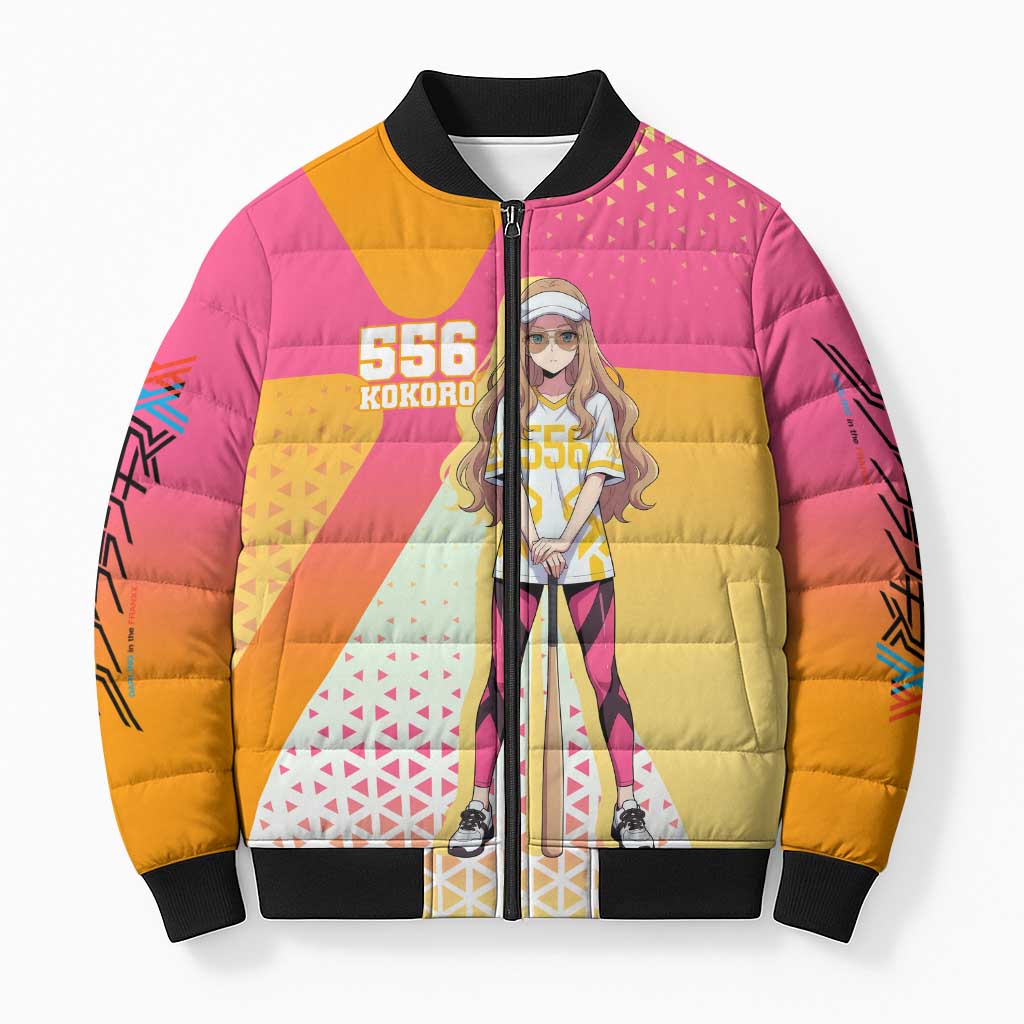 Kokoro Bomber Puffer Jacket Sunset Gradient Baseball Anime Style