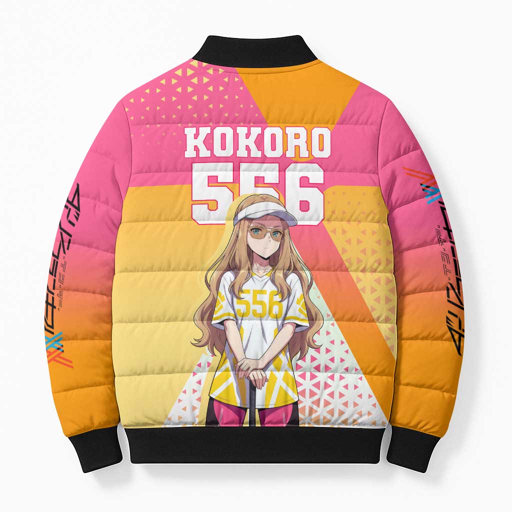 Kokoro Bomber Puffer Jacket Sunset Gradient Baseball Anime Style