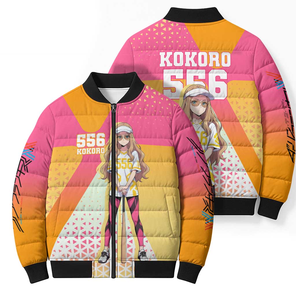 Kokoro Bomber Puffer Jacket Sunset Gradient Baseball Anime Style