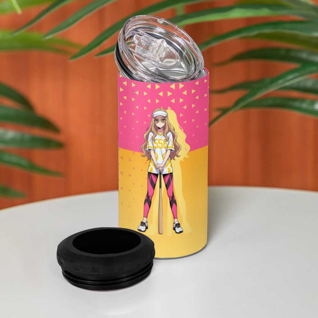 Kokoro 4 in 1 Can Cooler Tumbler Sunset Gradient Baseball Anime Style