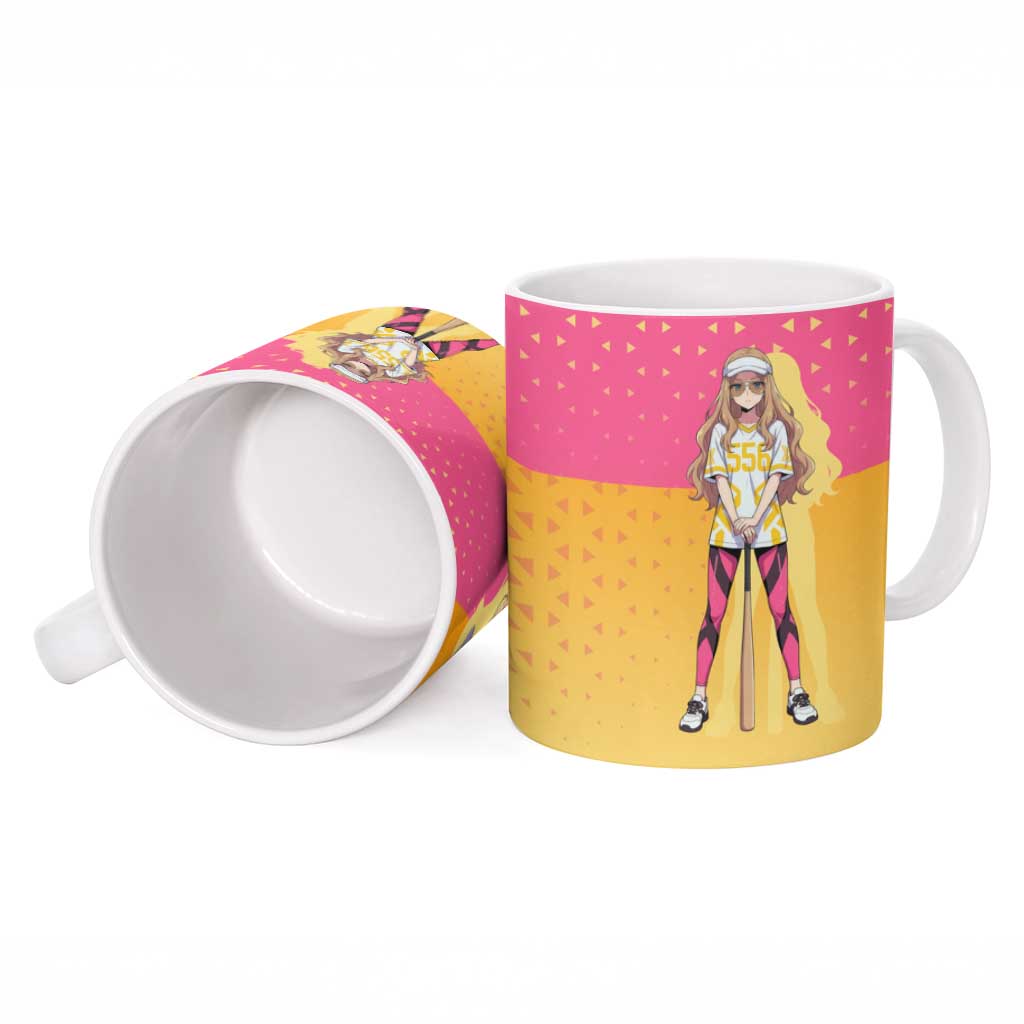 Kokoro Ceramic Mug Sunset Gradient Baseball Anime Style