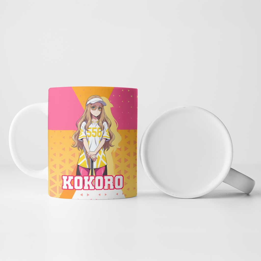 Kokoro Ceramic Mug Sunset Gradient Baseball Anime Style