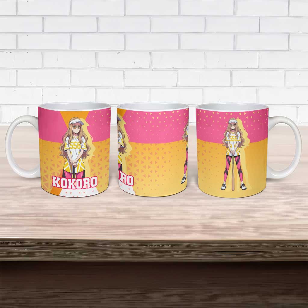 Kokoro Ceramic Mug Sunset Gradient Baseball Anime Style