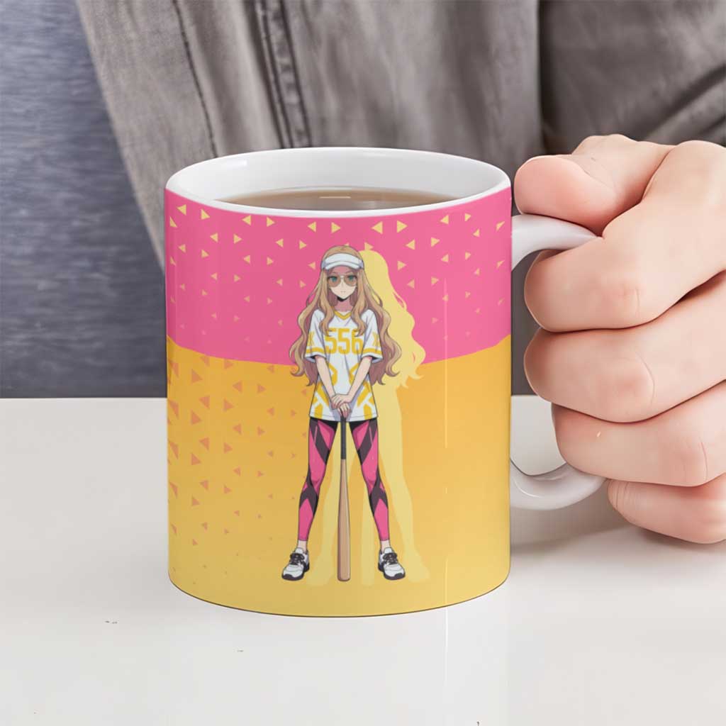 Kokoro Ceramic Mug Sunset Gradient Baseball Anime Style