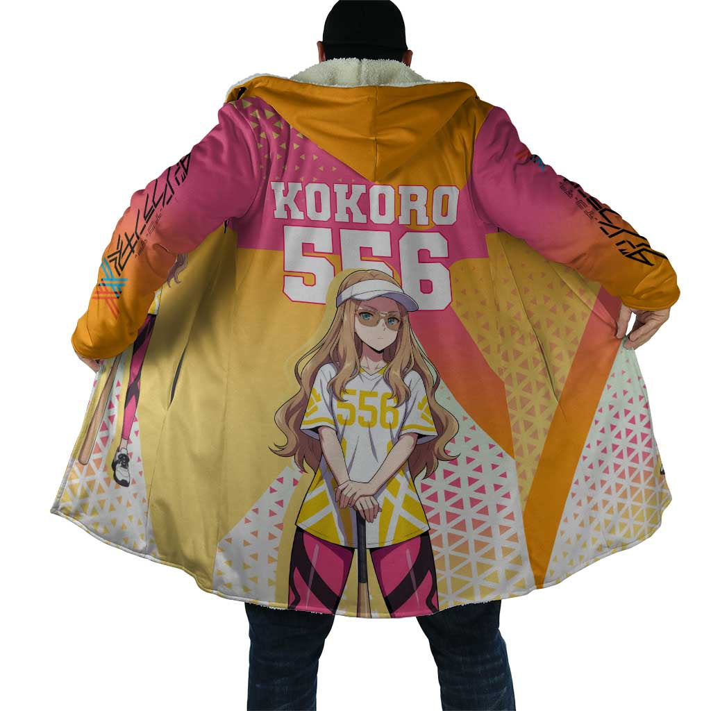 Kokoro Cloak Sunset Gradient Baseball Anime Style