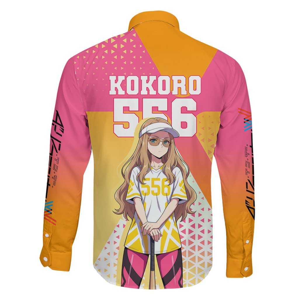 Kokoro Family Matching Long Sleeve Bodycon Dress and Hawaiian Shirt Sunset Gradient Baseball Anime Style