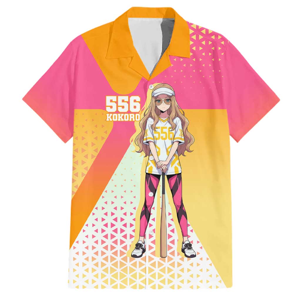 Kokoro Family Matching Puletasi and Hawaiian Shirt Sunset Gradient Baseball Anime Style