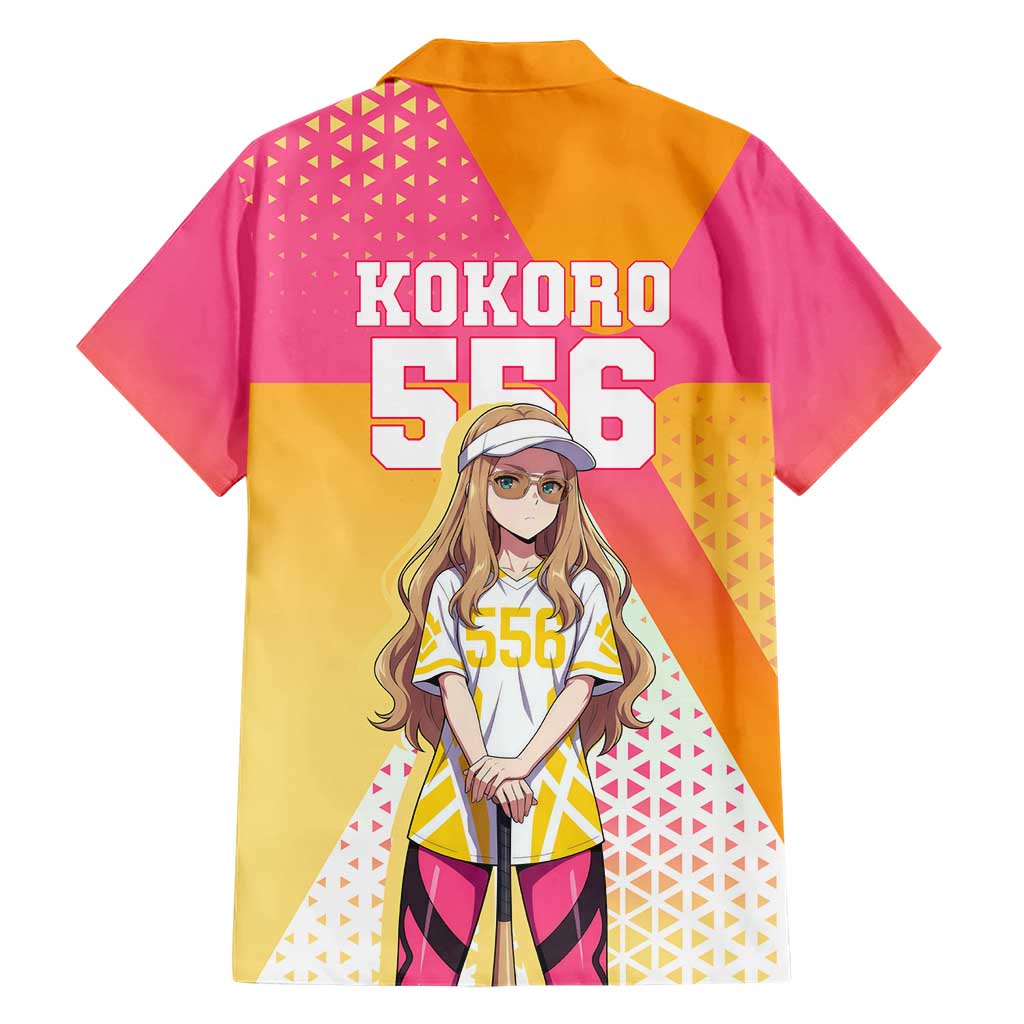 Kokoro Family Matching Summer Maxi Dress and Hawaiian Shirt Sunset Gradient Baseball Anime Style