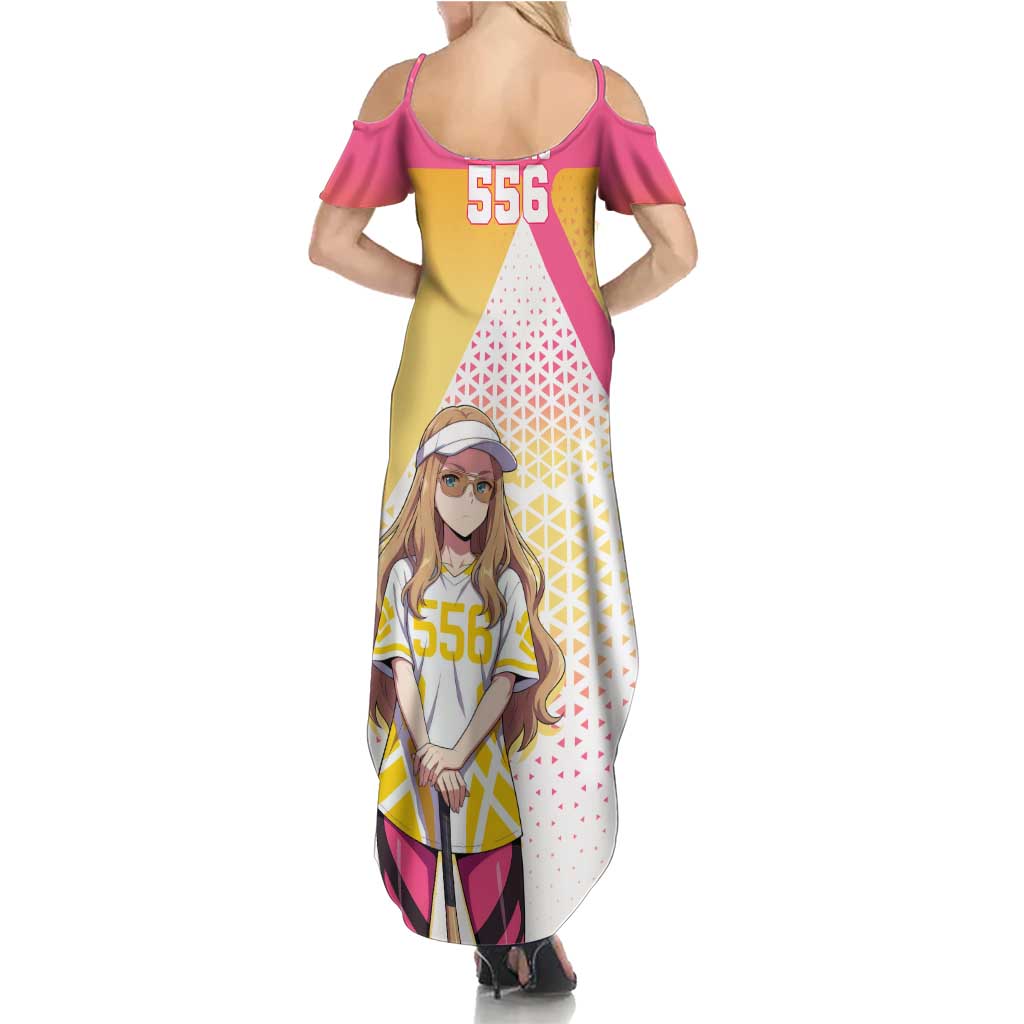 Kokoro Family Matching Summer Maxi Dress and Hawaiian Shirt Sunset Gradient Baseball Anime Style