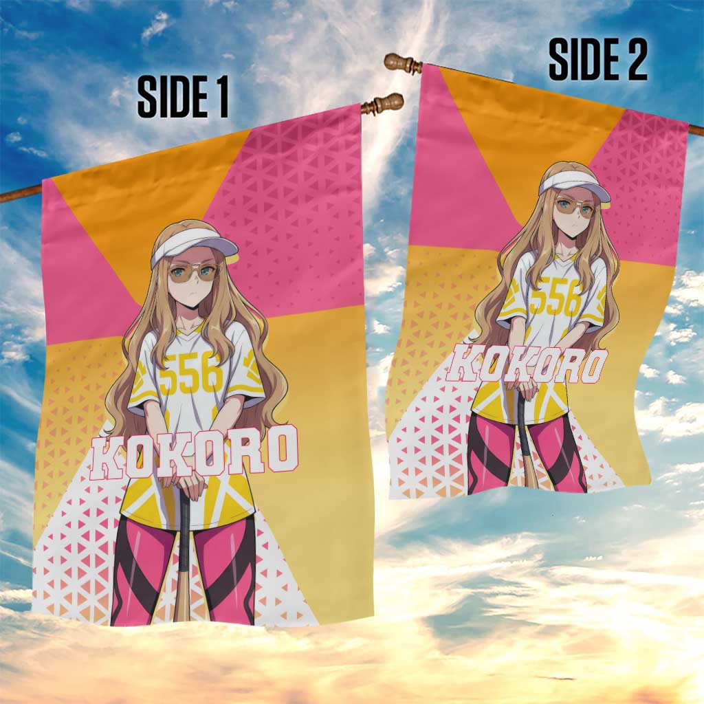 Kokoro Garden Flag Sunset Gradient Baseball Anime Style