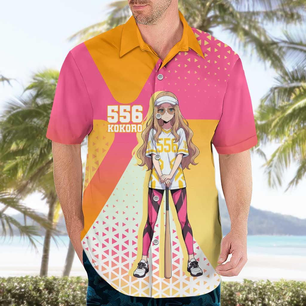 Kokoro Hawaiian Shirt Sunset Gradient Baseball Anime Style