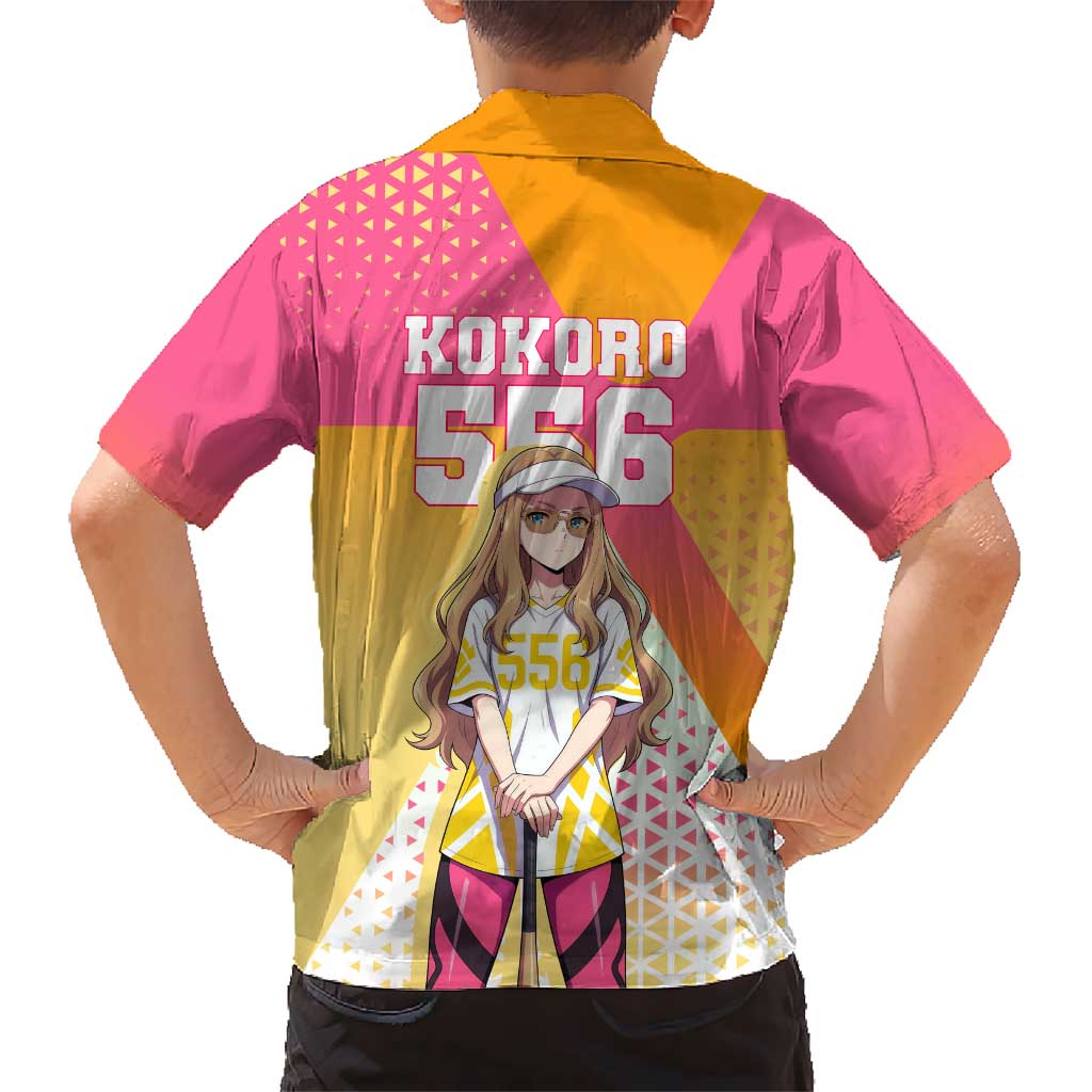 Kokoro Hawaiian Shirt Sunset Gradient Baseball Anime Style