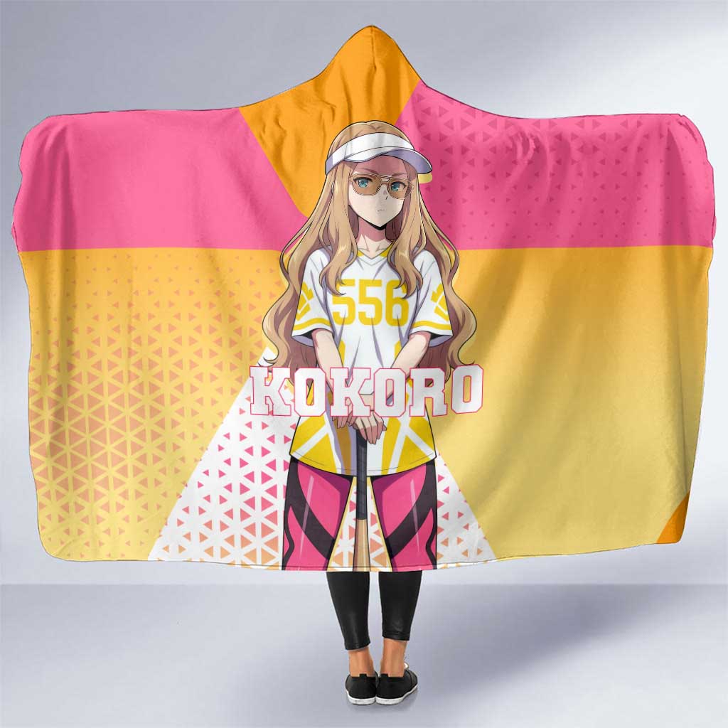 Kokoro Hooded Blanket Sunset Gradient Baseball Anime Style
