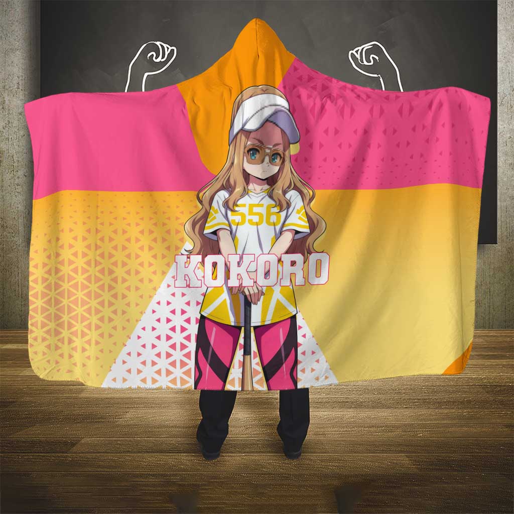 Kokoro Hooded Blanket Sunset Gradient Baseball Anime Style