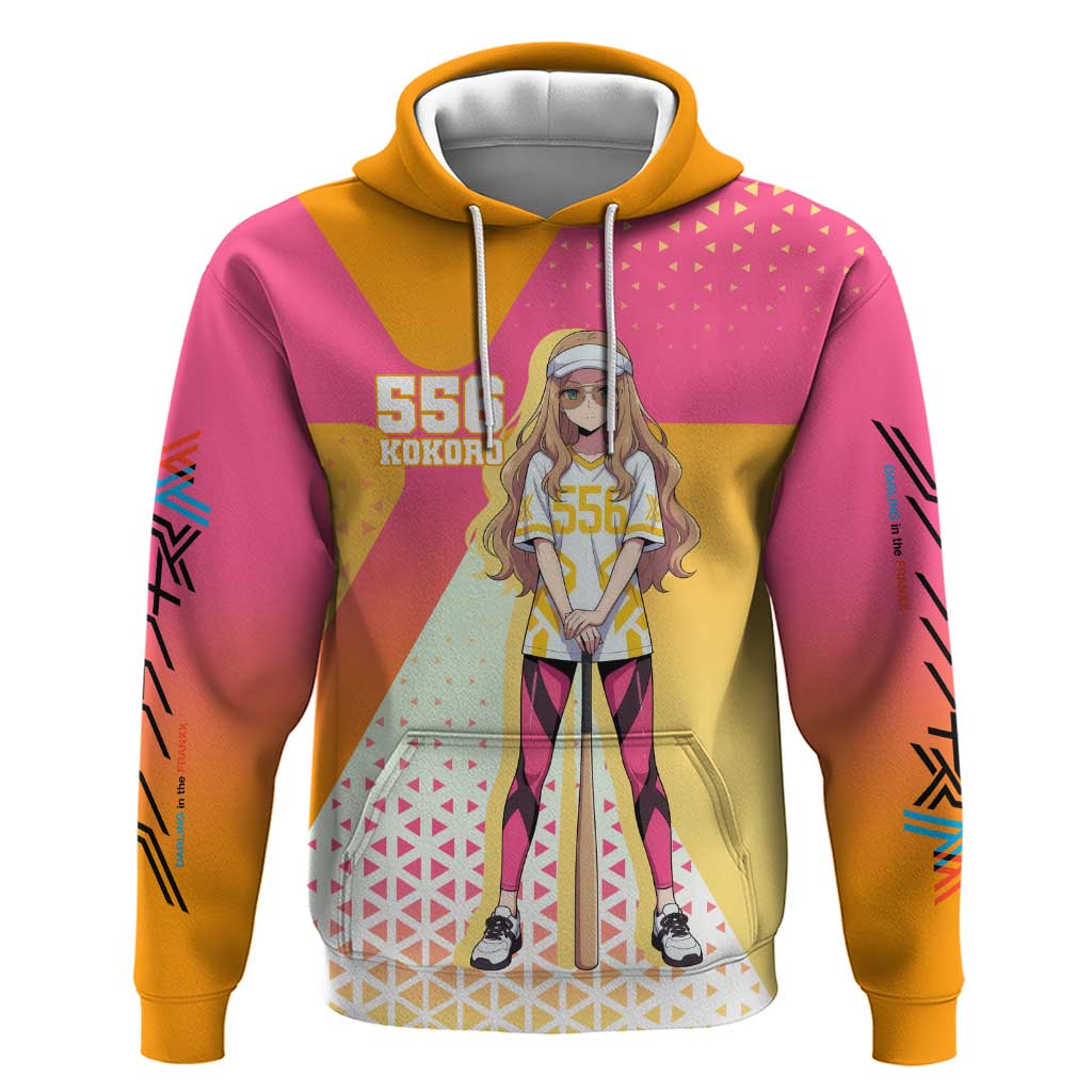 Kokoro Hoodie Sunset Gradient Baseball Anime Style