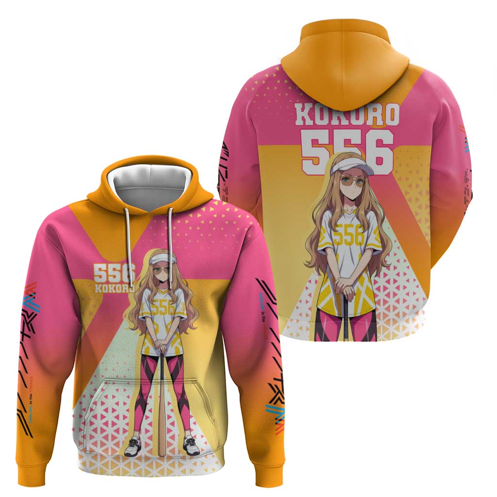 Kokoro Hoodie Sunset Gradient Baseball Anime Style
