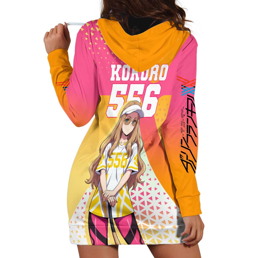 Kokoro Hoodie Dress Sunset Gradient Baseball Anime Style