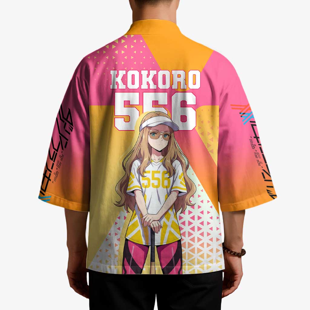 Kokoro Kimono Sunset Gradient Baseball Anime Style
